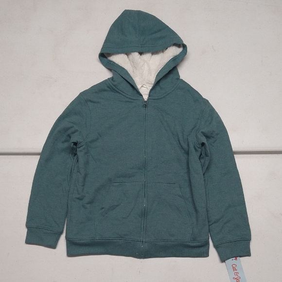 NEW! Boys' Faux Shearling Lined Zip-Up Hooded Sweatshirt Jacket - Cat & Jack - Picture 2 of 12